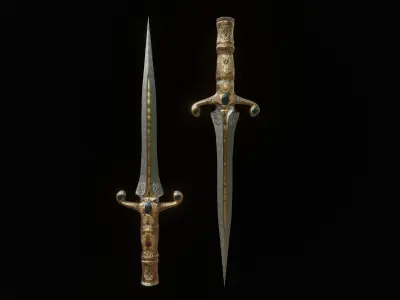 Stylized Dagger Low-poly 3D model purchase