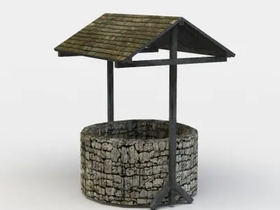 Well trash can Low-poly 3D model