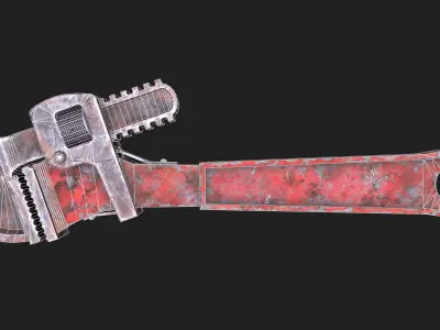 Game Ready Rusty Wrench Low-poly 3D model