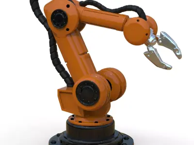 Industrial Robotic Arm Low-poly 3D model