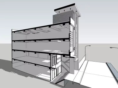 commercial complex 3D model