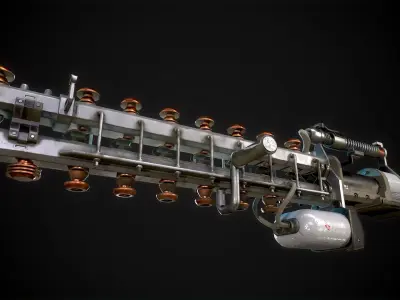 Game Ready Railgun From Atomic heart Low-poly 3D model