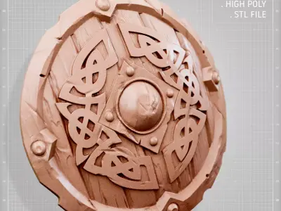 Viking Shield  Low-poly 3D model Low-poly 3D model