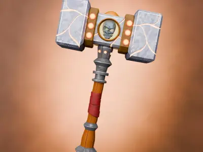 Hammer 3d model Low-poly 3D model