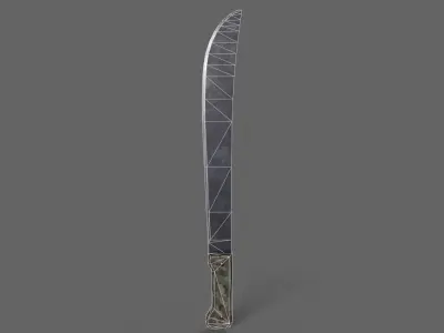PBR Machete V1a Low-poly 3D model
