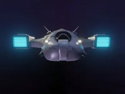 Space fighter Low-poly 3D model by PixMoDream