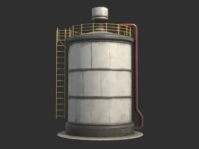 Oil Storage Tank v4 Low-poly 3D model