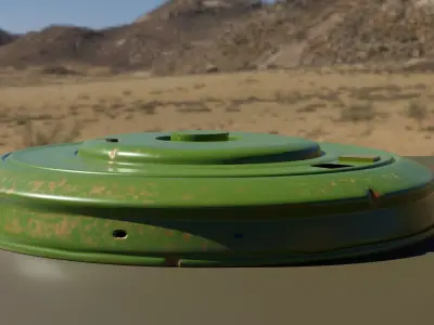 Rusty antipersonnel mine 3D model