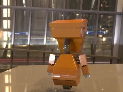 ONE TIRED ROBOT Free low-poly 3D model