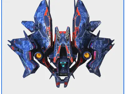Low Poly Alien Fighter Low-poly 3D model