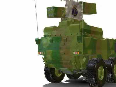 iveco guarani 6x6 cfn antidrone Low-poly 3D model
