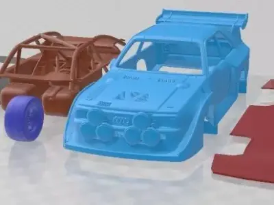 Audi Quattro Sport S1 1985 V2 Printable Car  3D print model