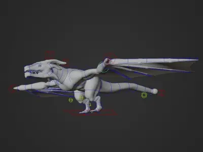 Wyvern asset - rigged Low-poly 3D model