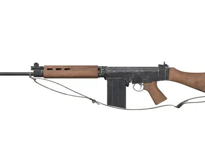 FN FAL gun Low-poly 3D model