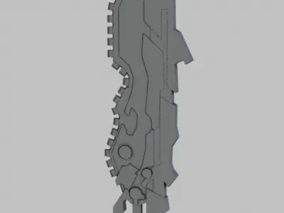 Segmented Blade Fantasy Sword Game Ready Low-poly 3D model