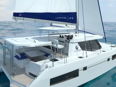 Leopard 45 catamaran 3D model