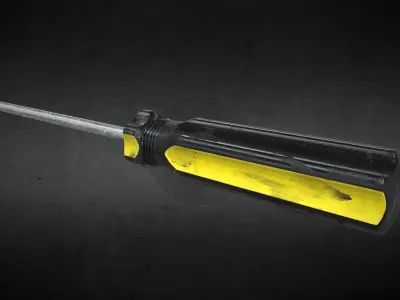 Used Phillips Crosshead ScrewDriver yellow black PBR 3D model