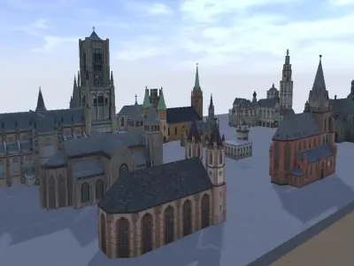 Churches very low-poly 3d models Low-poly 3D model