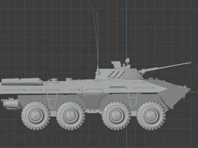 HighPoly BTR-90 russian armoured vehicle 3D model
