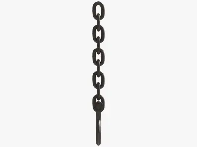 Metal Hook with Chain 3D model