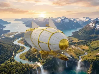 Vintage Steampunk Dirigible Airship Low-poly 3D model