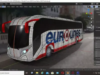 Eurolines Bus Coach DiiNBUS Blender Native 3D model