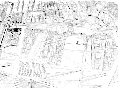 Buildings City building industrial park commercial housing 3D model V4