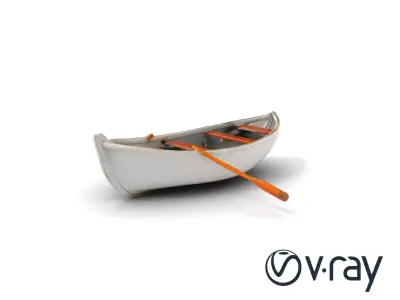 Rowboat with Oars Coastal Design model pack Low-poly 3D model