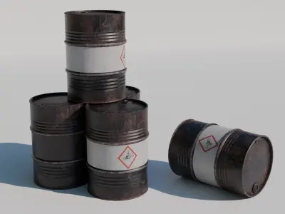 Metal Drum Low-poly 3D model