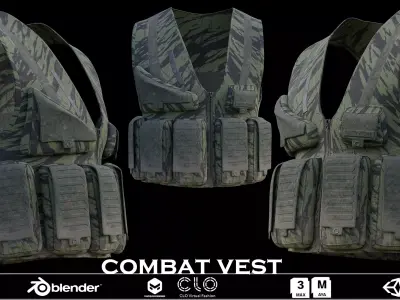 Combat Vest Tactical 3D Model Low-poly 3D model