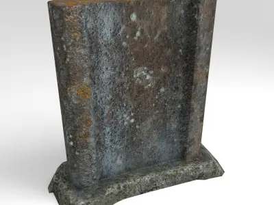 Old Headstone Low-poly 3D model