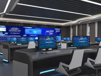 Command room monitoring center 3D model purchase