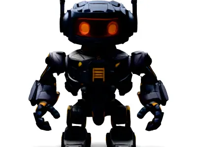 Stylized LowPoly Robot Rigged Low-poly 3D model