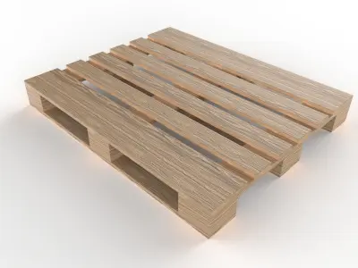 Pallet PBR 1200mm x 1000mm 3D model