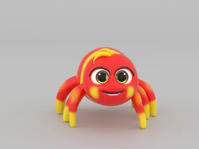 Cartoon Stylized Spider 3D Model Low-poly 3D model