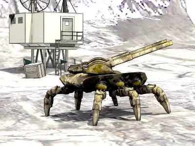 Spider Tank in obj format 3D model