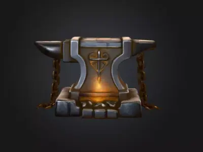 Crimson Forge Binding Altar Low-poly 3D model