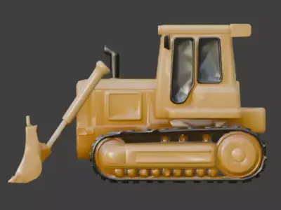 Stylized Cartoon Heavy Bulldozer 3D Model Low-poly 3D model