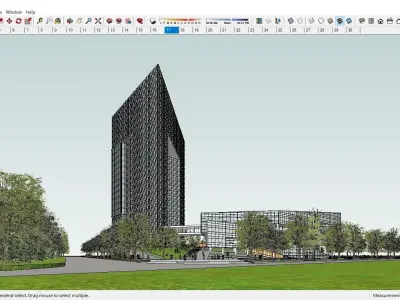 Sketchup Commercial Complex L10 3D model