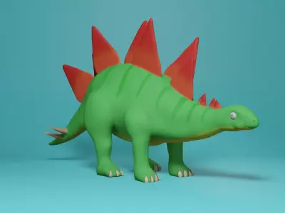 Cartoony Dinosaur Low-poly 3D model