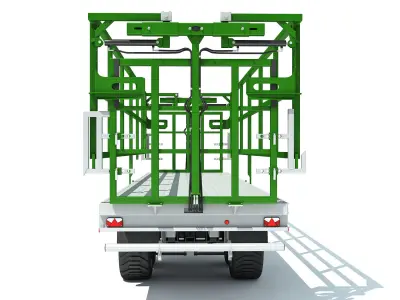 Farm Tractor Trailer 3D model buy