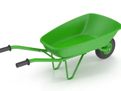 Wheelbarrow Low-poly 3D model 9