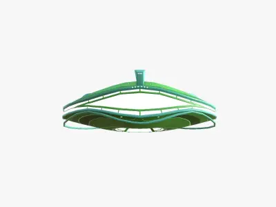 Alien Spaceship UFO D12 - Sci Fi Spacecraft Design Low-poly 3D model