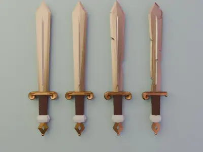 High-Quality Low Poly Sword Pack Low-poly 3D model