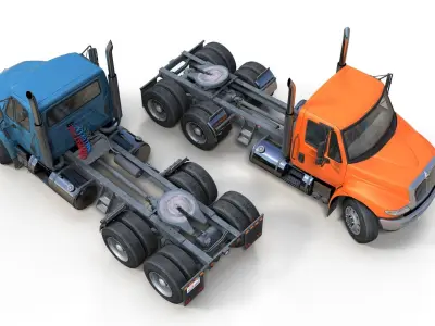 Industrial International Durastar semitruck Low-poly 3D model