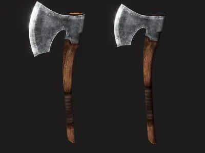 Viking Axes Collection Low-poly 3D model