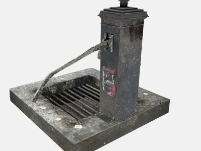 Victorian Hand Water Pump Worn model 3D model