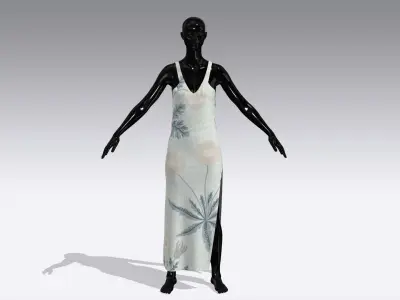 Woman Cloth Dress Low-poly 3D model
