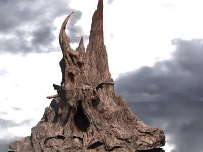 Medieval Witches Hollow Tree Tower 7 3D model