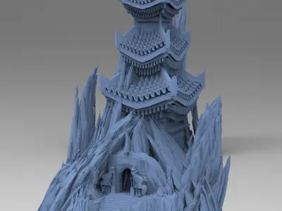 Bushido Temple rocks 5 3D model